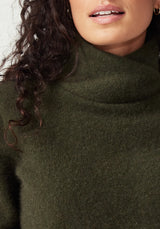 Cross Neck Sweater in Thyme | Untouched World