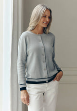 Hara Cardigan in Stone/Ink | Merinomink