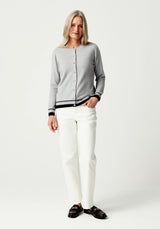 Hara Cardigan in Stone/Ink | Merinomink