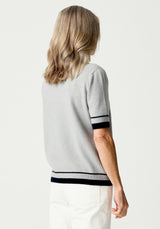 Piha Tee in Stone/Ink | Merinomink