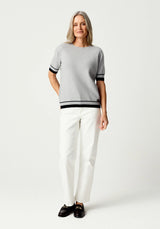 Piha Tee in Stone/Ink | Merinomink