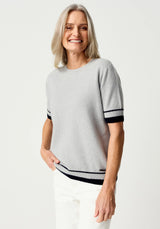 Piha Tee in Stone/Ink | Merinomink