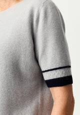 Piha Tee in Stone/Ink | Merinomink