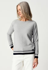 Hayes Sweater in Stone/Ink | Merinomink