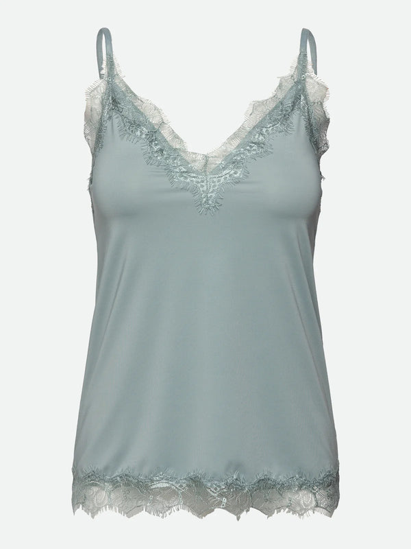 Lace Strap Vest Top in Blue Mist | Rosemunde