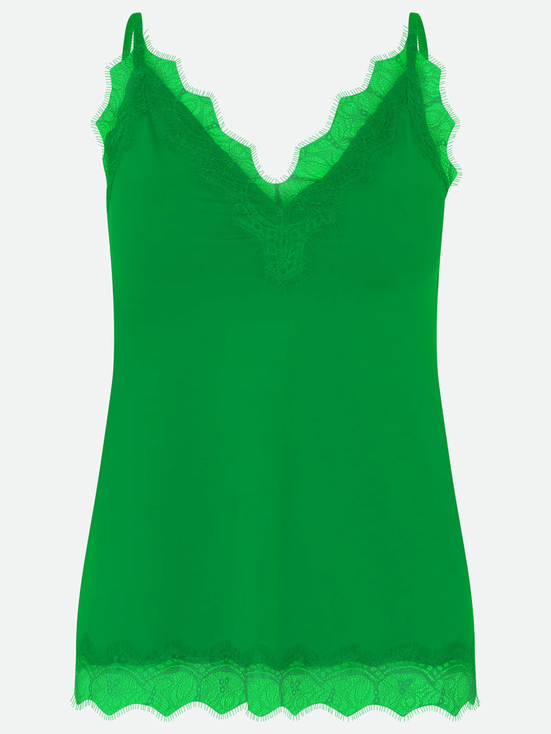 Lace Strap Vest Top in Bright Green | Rosemunde