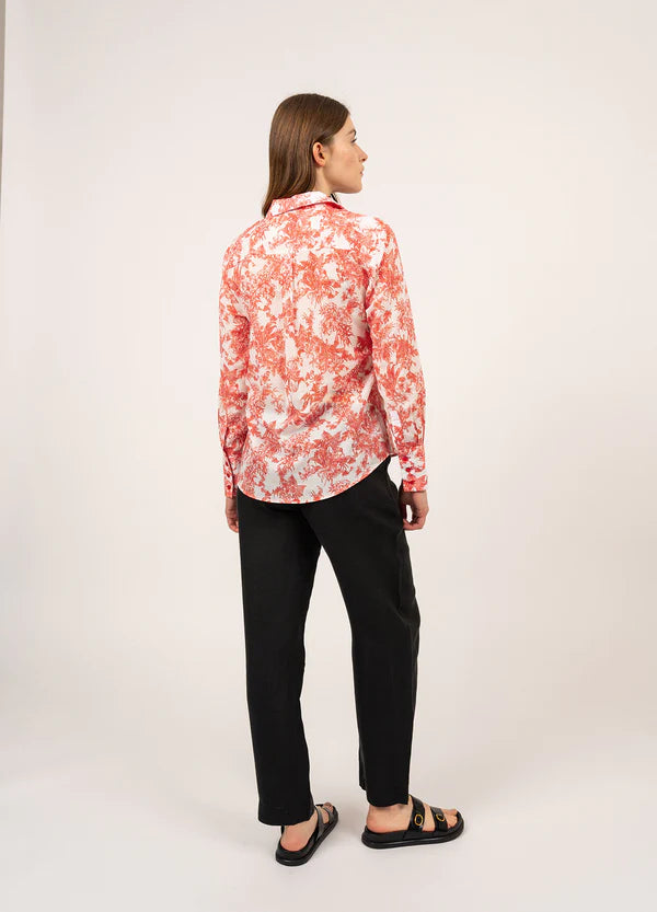 Sarah Red and White Printed Cotton Shirt | Saint James at Sarah Thomson | New season styles
