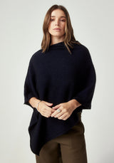 Kapua Cashmere Button Cape in Navy | Untouched World