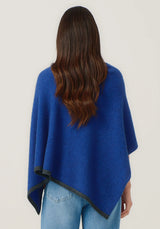 Two Tone Poncho in Dusty Blue/Slate | Merinomink