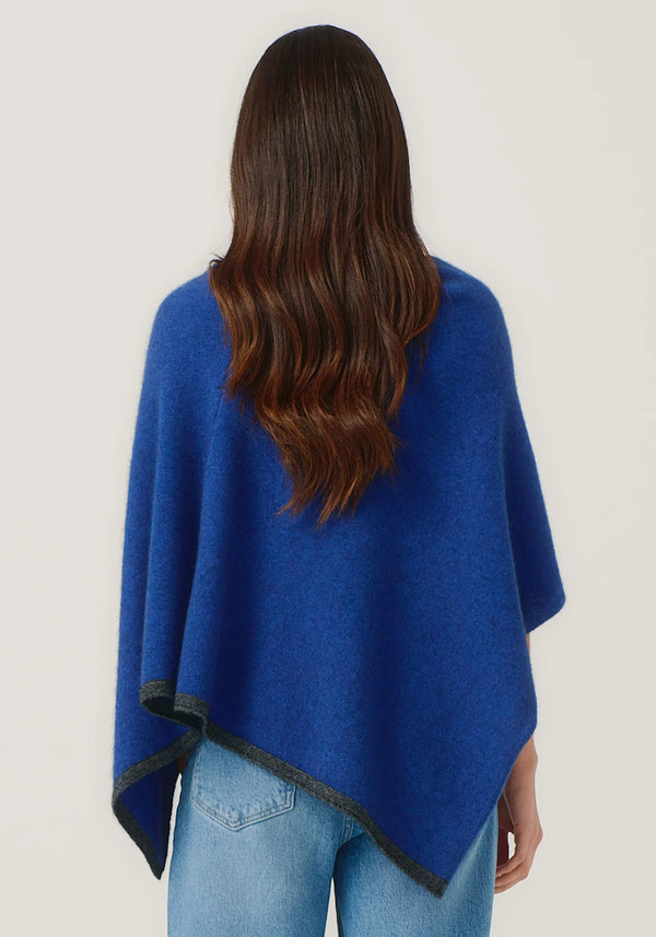 Two Tone Poncho in Dusty Blue/Slate | Merinomink