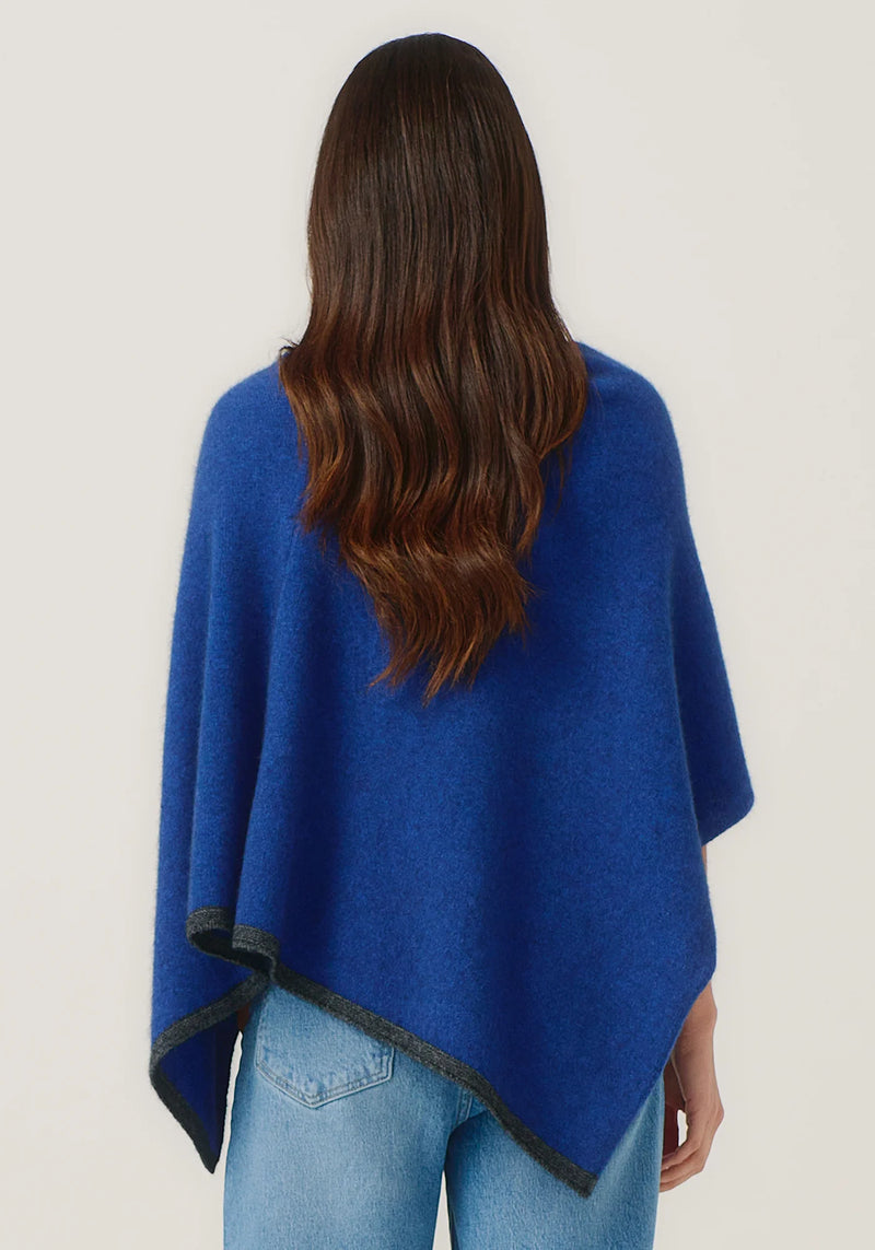 Two Tone Poncho in Dusty Blue/Slate | Merinomink