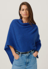 Two Tone Poncho in Dusty Blue/Slate | Merinomink