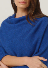 Two Tone Poncho in Dusty Blue/Slate | Merinomink