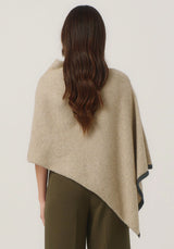 Two Tone Poncho in Latte/Slate | Merinomink