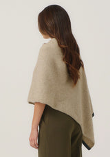 Two Tone Poncho in Latte/Slate | Merinomink