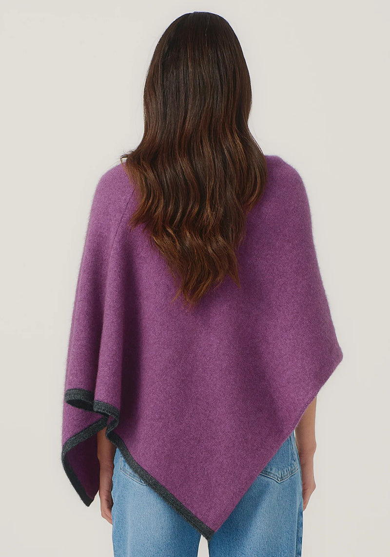 Two Tone Poncho in Lavender/Slate | Merinomink