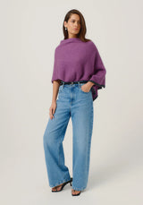 Two Tone Poncho in Lavender/Slate | Merinomink