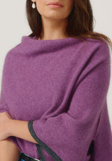 Two Tone Poncho in Lavender/Slate | Merinomink