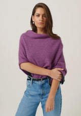 Two Tone Poncho in Lavender/Slate | Merinomink