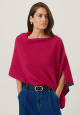 Two Tone Poncho in Lupin/Slate | Merinomink