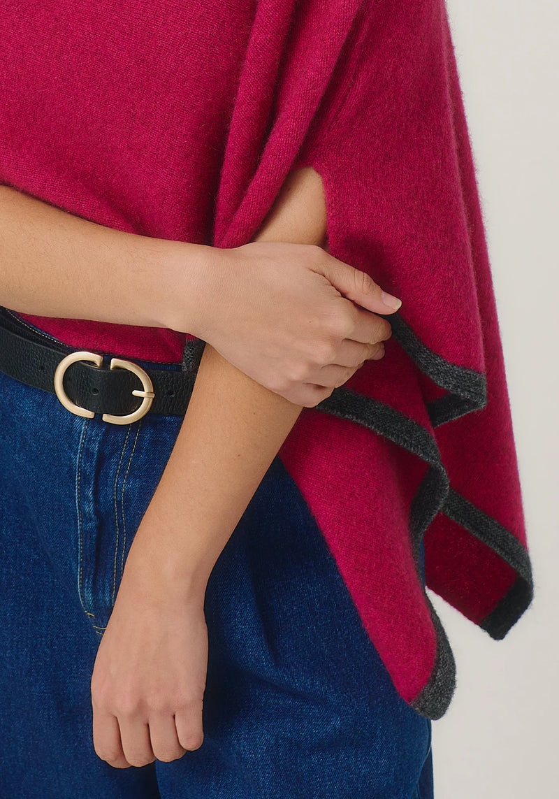 Two Tone Poncho in Lupin/Slate | Merinomink
