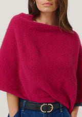 Two Tone Poncho in Lupin/Slate | Merinomink