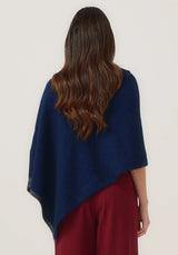 Two Tone Poncho in Zephyr/Slate | Merinomink