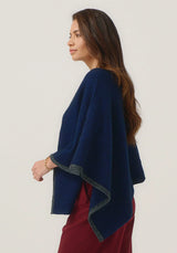 Two Tone Poncho in Zephyr/Slate | Merinomink