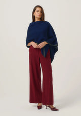 Two Tone Poncho in Zephyr/Slate | Merinomink