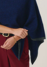 Two Tone Poncho in Zephyr/Slate | Merinomink