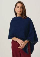 Two Tone Poncho in Zephyr/Slate | Merinomink