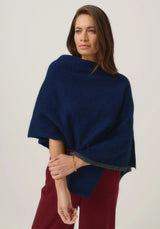 Two Tone Poncho in Zephyr/Slate | Merinomink