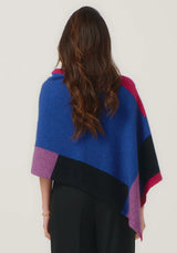 Empress Poncho in Dusty Blue/Lupin Multi | Merinomink