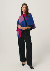 Empress Poncho in Dusty Blue/Lupin Multi | Merinomink