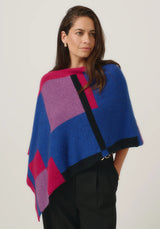 Empress Poncho in Dusty Blue/Lupin Multi | Merinomink