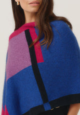 Empress Poncho in Dusty Blue/Lupin Multi | Merinomink