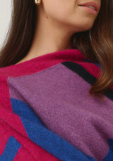 Empress Poncho in Dusty Blue/Lupin Multi | Merinomink