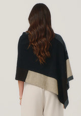 Empress Poncho in Jet/Slate Multi | Merinomink