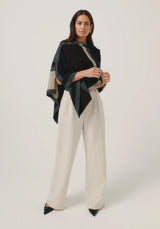 Empress Poncho in Jet/Slate Multi | Merinomink
