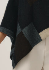 Empress Poncho in Jet/Slate Multi | Merinomink