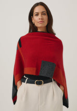 Empress Poncho in Rata/Jet Multi | Merinomink