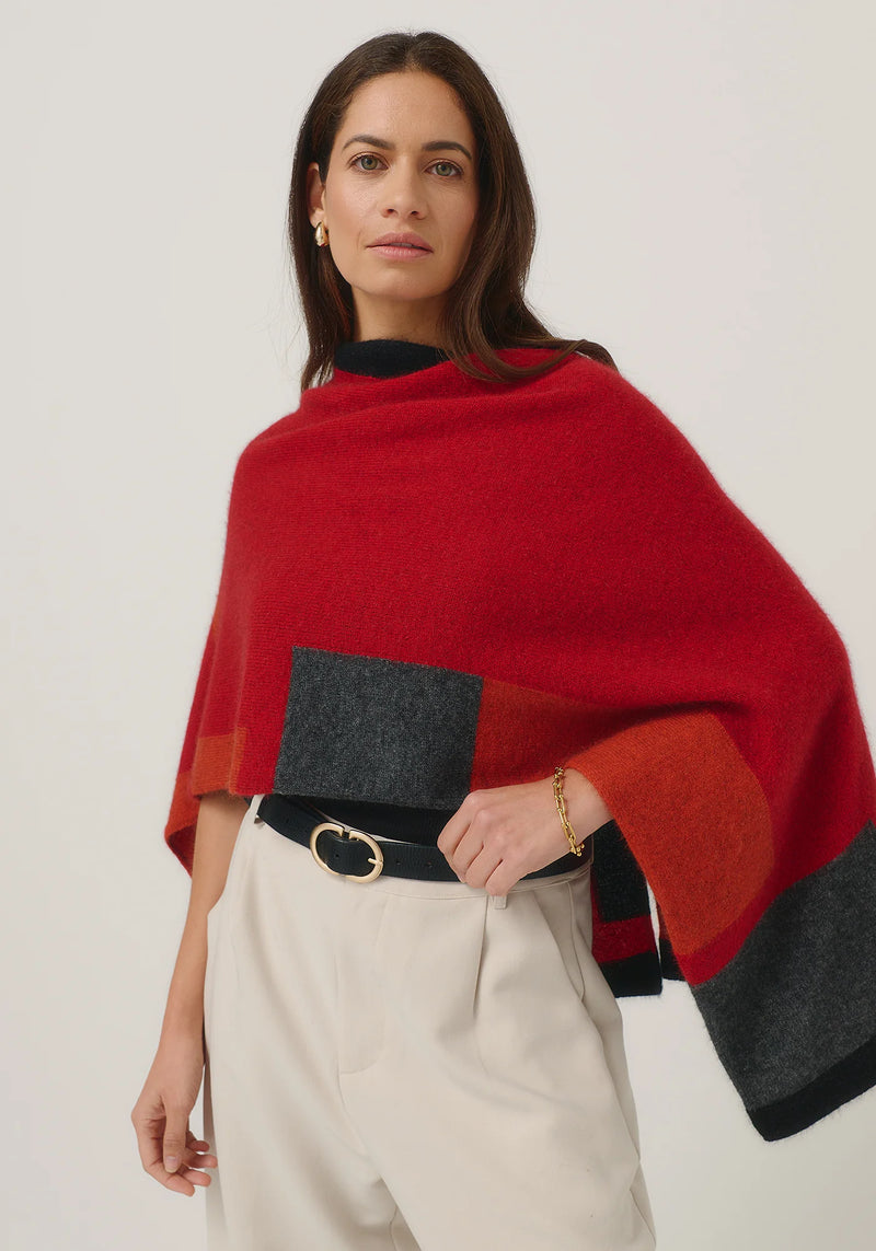 Empress Poncho in Rata/Jet Multi | Merinomink