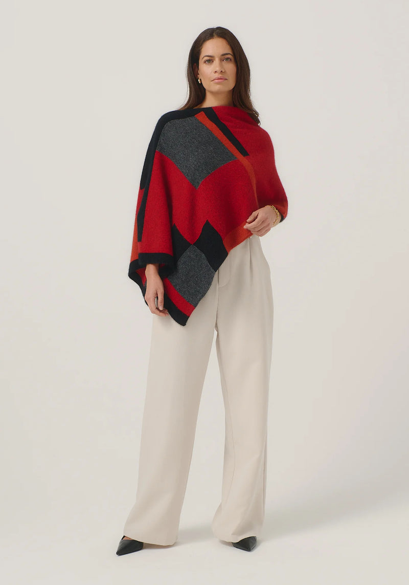 Empress Poncho in Rata/Jet Multi | Merinomink