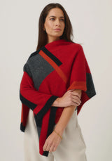 Empress Poncho in Rata/Jet Multi | Merinomink