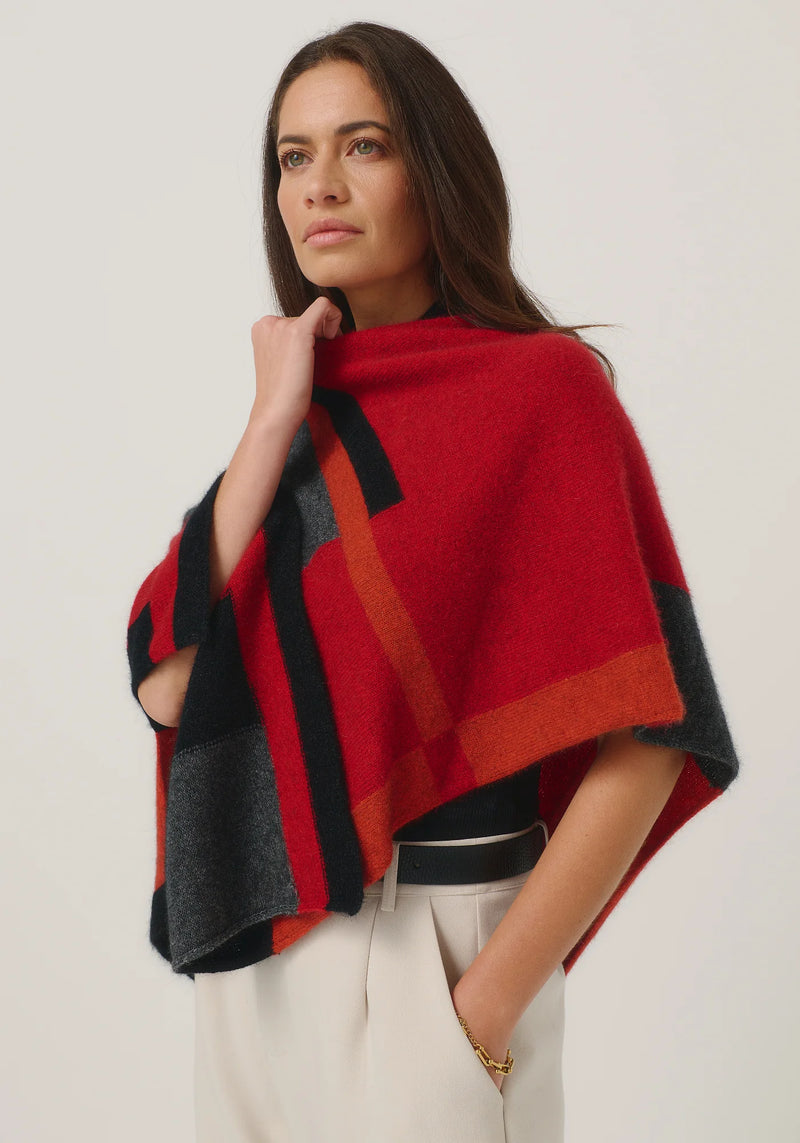 Empress Poncho in Rata/Jet Multi | Merinomink