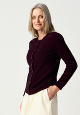 Shell Cardigan in Beetroot | Merinomink