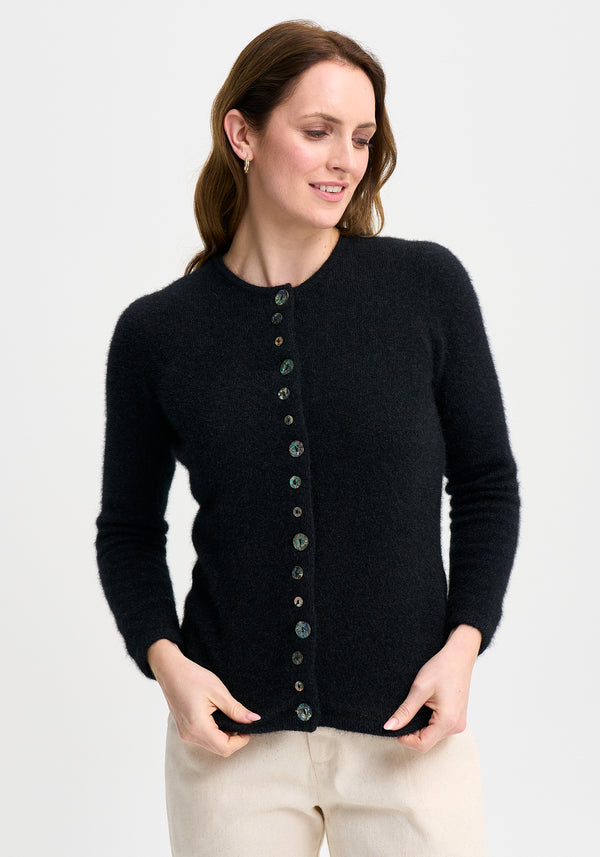 Shell Cardigan in Jet | Merinomink