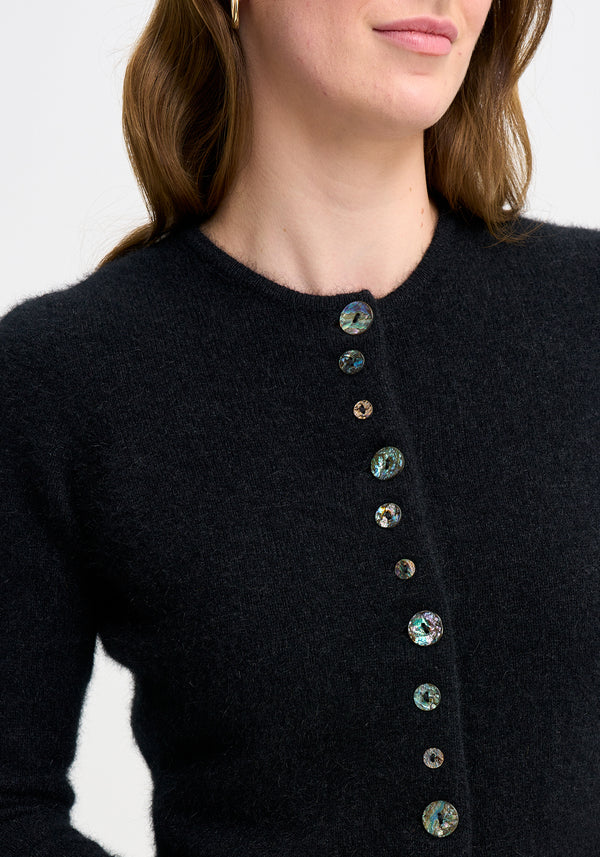 Shell Cardigan in Jet | Merinomink