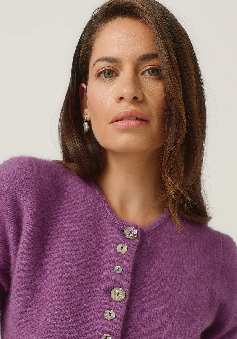 Shell Cardigan in Lilac | Merinomink