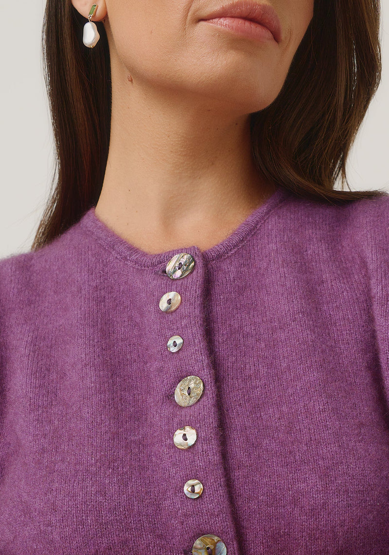 Shell Cardigan in Lilac | Merinomink